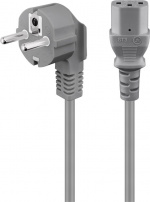 Goobay Haakse aansluitkabel voor koud toestel, 2 m, grijs Aardingscontactstekker (type F, CEE 7/7) > Toestelcontactdoos C13 (koude toestelaansluiting) Goobay Haakse aansluitkabel voor koud toestel, 2 m, grijs Aardingscontactstekker (type F, CEE 7/7) > Toestelcontactdoos C13 (koude toestelaansluiting)