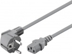 Goobay Haakse aansluitkabel voor koud toestel, 2 m, grijs Aardingscontactstekker (type F, CEE 7/7) > Toestelcontactdoos C13 (koude toestelaansluiting) Goobay Haakse aansluitkabel voor koud toestel, 2 m, grijs Aardingscontactstekker (type F, CEE 7/7) > Toestelcontactdoos C13 (koude toestelaansluiting)
