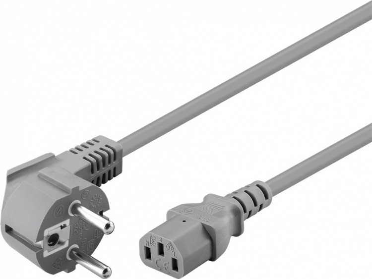 Goobay Haakse aansluitkabel voor koud toestel, 2 m, grijs Aardingscontactstekker (type F, CEE 7/7) > Toestelcontactdoos C13 (koude toestelaansluiting) Goobay Haakse aansluitkabel voor koud toestel, 2 m, grijs Aardingscontactstekker (type F, CEE 7/7) > Toestelcontactdoos C13 (koude toestelaansluiting)