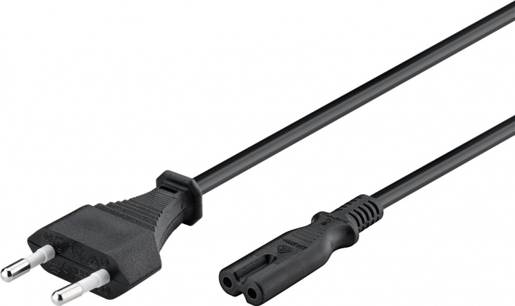 Goobay Aansluitkabel Eurostekker, 1,8 m, zwart Eurostekker (type C, CEE 7/16) > apparaatcontactdoos C7 Goobay Aansluitkabel Eurostekker, 1,8 m, zwart Eurostekker (type C, CEE 7/16) > apparaatcontactdoos C7