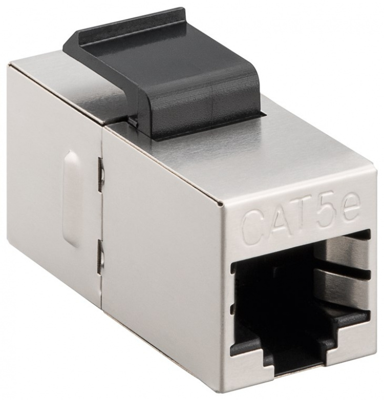 Goobay Keystone module RJ45 koppeling/connector CAT 5e, STP 15,95 mm breed, 2 x RJ45-bus (8P8C).