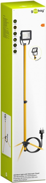 Goobay LED-bouwspot met telescoopstatief, 30 W met 2550 lm en neutraal wit licht (4000 K), geschikt voor binnen- en buitengebruik (IP65)