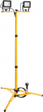 Goobay LED-bouwspot met telescoopstatief, 2x 20 W met een totaal van 3400 lm en neutraal wit licht (4000 K), geschikt voor binnen- en buitengebruik (IP65)