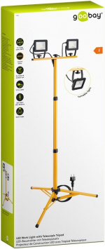 Goobay LED-bouwspot met telescoopstatief, 2x 20 W met een totaal van 3400 lm en neutraal wit licht (4000 K), geschikt voor binnen- en buitengebruik (IP65)