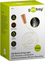Goobay 3x 10 LED fleslichtketting, incl. timer sfeerlicht decoratie voor glazen flessen