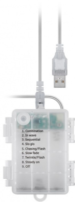 Goobay 300 LED lichtgordijn met afstandsbediening, timerfunctie, 8 lichtstanden, dimmer, USB- en batterijvoeding, warm-wit (3000 K) Goobay 300 LED lichtgordijn met afstandsbediening, timerfunctie, 8 lichtstanden, dimmer, USB- en batterijvoeding, warm-wit (3000 K)