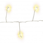 Goobay 50er LED zilver draad cluster lichtketting met 2 lichtstanden, warm-wit (3000 K), werkt op batterijen, voor gebruik binnen en buiten (IP44)