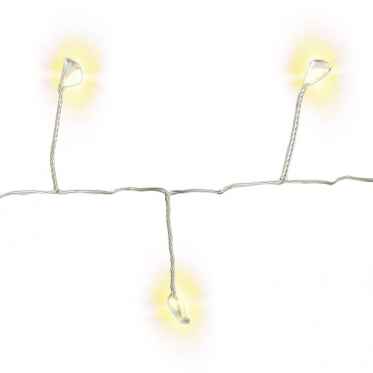 Goobay 50er LED zilver draad cluster lichtketting met 2 lichtstanden, warm-wit (3000 K), werkt op batterijen, voor gebruik binnen en buiten (IP44)