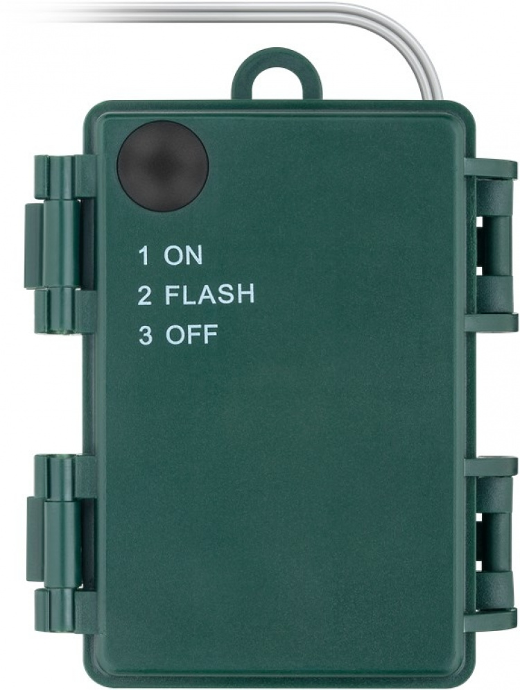 Goobay 50er LED zilver draad cluster lichtketting met 2 lichtstanden, warm-wit (3000 K), werkt op batterijen, voor gebruik binnen en buiten (IP44)