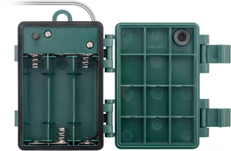 Goobay 50er LED zilver draad cluster lichtketting met 2 lichtstanden, warm-wit (3000 K), werkt op batterijen, voor gebruik binnen en buiten (IP44)