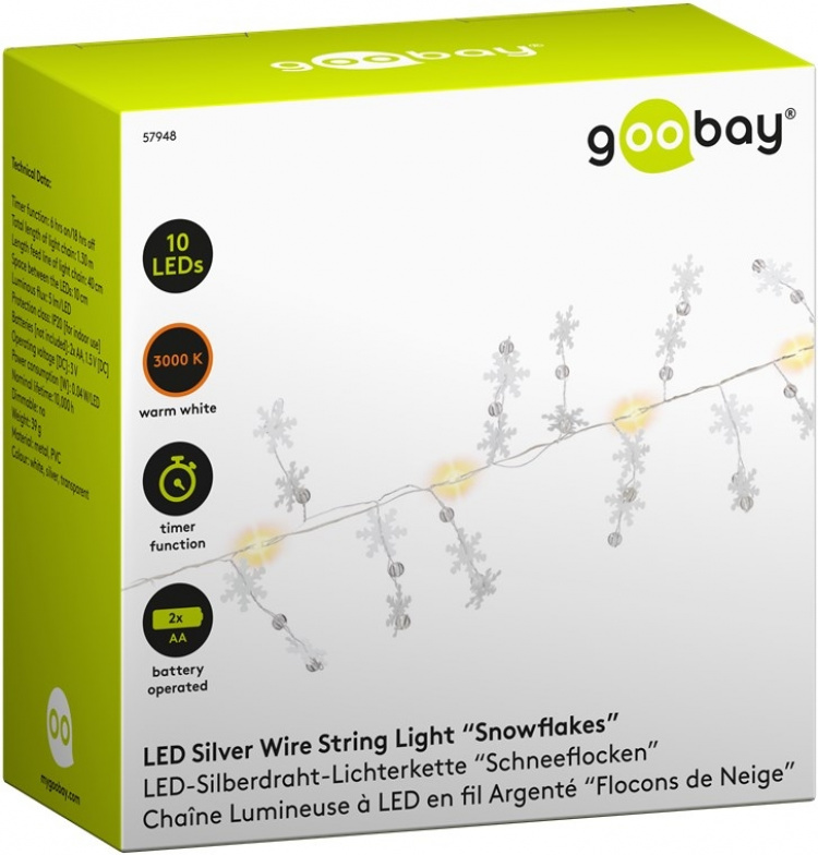 Goobay 10 LED lichtketting zilverdraad 