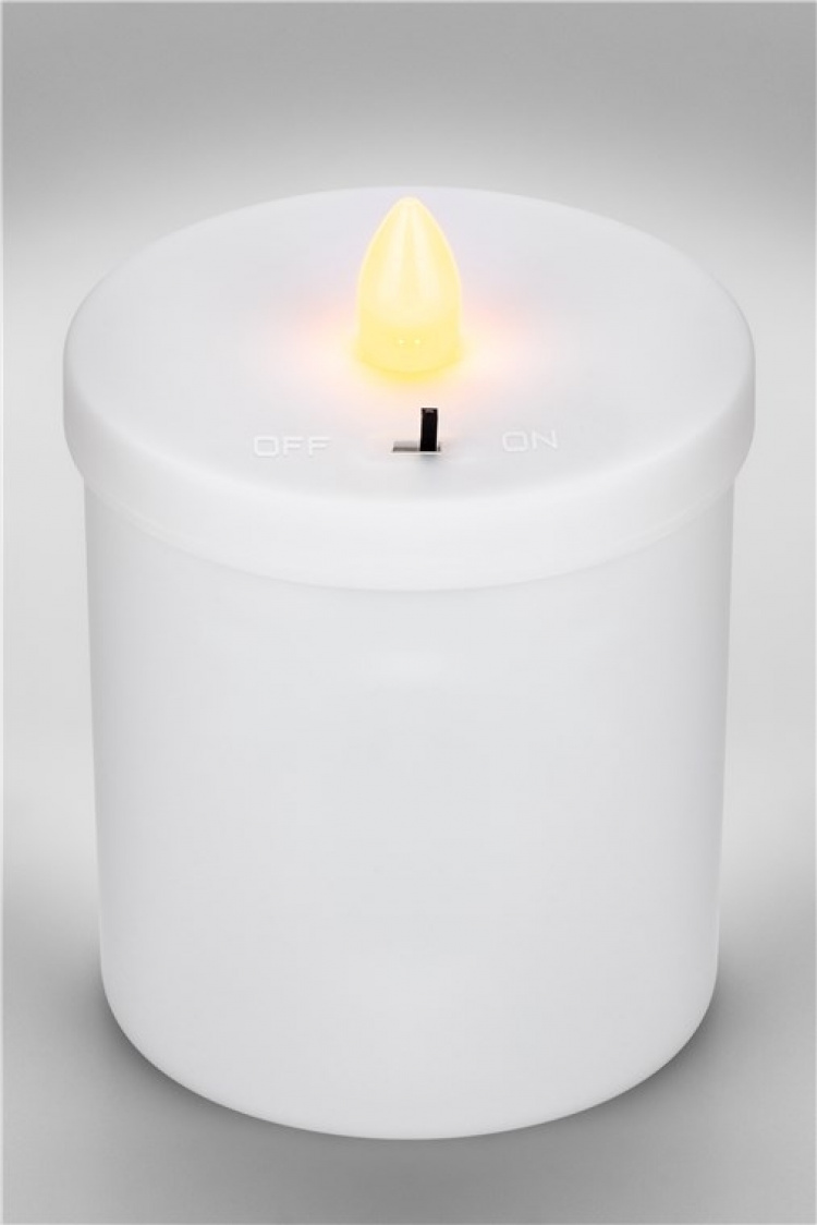 Goobay LED graflicht, rood met realistisch flikkereffect, warm wit (3000 K), werkt op batterijen (2x AA), voor binnen en buiten (IP44)