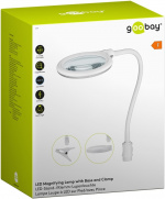 Goobay Led-loeplamp staand/klemmend, 6 W, wit 480 lm, 100 mm glazen lens, 1,75x vergroting, 3 dioptrieën