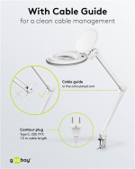 Goobay Led-loeplamp met klem, 8 W, wit 650 lm, 127 mm kristalglas lens, 1,75x vergroting, 3 dioptrieën