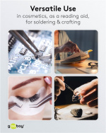 Goobay Led-loeplamp met klem, 8 W, wit 650 lm, 127 mm glazen lens, 1,75x vergroting, 3 dioptrieën Goobay Led-loeplamp met klem, 8 W, wit 650 lm, 127 mm glazen lens, 1,75x vergroting, 3 dioptrieën