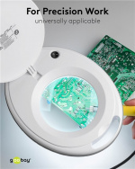 Goobay Led-loeplamp met klem, 8 W, wit 650 lm, 127 mm glazen lens, 1,75x vergroting, 3 dioptrieën Goobay Led-loeplamp met klem, 8 W, wit 650 lm, 127 mm glazen lens, 1,75x vergroting, 3 dioptrieën