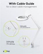 Goobay Led-loeplamp met klem, 9 W, wit 80-730 lm, dimbaar, 127 mm kristalglas lens, 1.75x vergroting, 3 dioptrieën