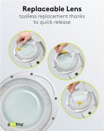 Goobay LED-loeplamp staand, 6 W, wit 80-450 lm, dimbaar, 100 mm glazen lens, 1,75x vergroting, 3 dioptrieën Goobay LED-loeplamp staand, 6 W, wit 80-450 lm, dimbaar, 100 mm glazen lens, 1,75x vergroting, 3 dioptrieën