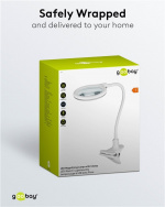 Goobay Led-loeplamp met klem, 6 W, wit 480 lm, 100 mm glazen lens, 1,75x vergroting, 3 dioptrieën