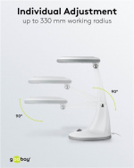 Goobay LED-loeplamp staand, 6 W, wit 450 lm, 100 mm glazen lens, 1,75x vergroting, 3 dioptrieën Goobay LED-loeplamp staand, 6 W, wit 450 lm, 100 mm glazen lens, 1,75x vergroting, 3 dioptrieën