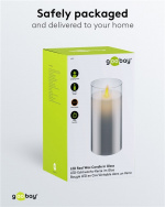 Goobay LED kaars van echte was in glas, 7,5 x 15 cm prachtige en veilige verlichtingsoplossing voor vele gebieden zoals huis en loggia, kantoren of scholen