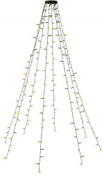 Goobay 200 LED-verlichting met ring voor de kerstboom met timer en geheugenfunctie, 8 lichtstanden, externe transformator 24 V, warm wit (3000 K), voor binnen en buiten (IP44) Goobay 200 LED-verlichting met ring voor de kerstboom met timer en geheugenfunctie, 8 lichtstanden, externe transformator 24 V, warm wit (3000 K), voor binnen en buiten (IP44)