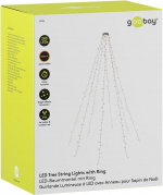 Goobay 280 LED-verlichting met ring voor de kerstboom met timer en geheugenfunctie, 8 lichtstanden, externe transformator 24 V, warm wit (3000 K), voor binnen en buiten (IP44) Goobay 280 LED-verlichting met ring voor de kerstboom met timer en geheugenfunctie, 8 lichtstanden, externe transformator 24 V, warm wit (3000 K), voor binnen en buiten (IP44)
