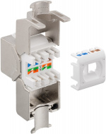 Goobay Keystone module RJ45 CAT 8.1, STP, GHMT-gecertificeerd 15,8 mm breed, type Crocodile, Klemmenstrook voor IDC-montage (zonder gereedschap) Goobay Keystone module RJ45 CAT 8.1, STP, GHMT-gecertificeerd 15,8 mm breed, type Crocodile, Klemmenstrook voor IDC-montage (zonder gereedschap)