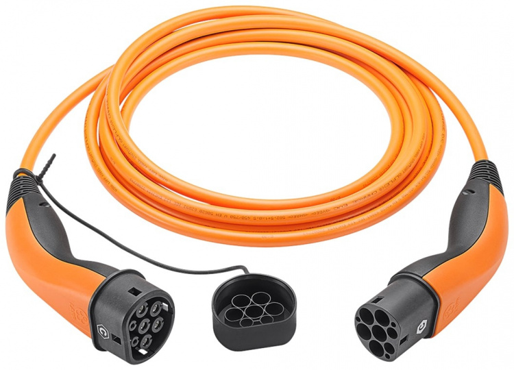 LAPP MOBILITY Laadkabel Type 2, tot 22 kW, 7 m, oranje (5555934031) 32 A, 3-fasen, voor het opladen van hybride en elektrische auto\'s met Type 2-aansluiting
