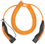 LAPP MOBILITY Spiraalvormige laadkabel Type 2, tot 11 kW, 5 m, oranje (5555936025) 20 A, 3-fasen, voor het opladen van hybride en elektrische auto\'s met Type 2-aansluiting