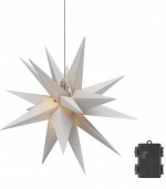 Goobay LED kerstster 3D, Ø 56 cm, op batterijen met timer en 18 punten, warm wit (3000 K), van weerbestendig kunststof (IP44), kabel 2 m Goobay LED kerstster 3D, Ø 56 cm, op batterijen met timer en 18 punten, warm wit (3000 K), van weerbestendig kunststof (IP44), kabel 2 m