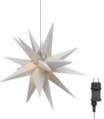 Goobay LED kerstster 3D, Ø 56 cm, buiten transformator 4,5 V met timer en 18 punten, warm wit (3000 K), van weerbestendig kunststof (IP44), kabel 9,5 m