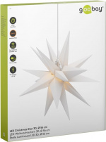 Goobay LED kerstster 3D, Ø 56 cm, buiten transformator 4,5 V met timer en 18 punten, warm wit (3000 K), van weerbestendig kunststof (IP44), kabel 9,5 m