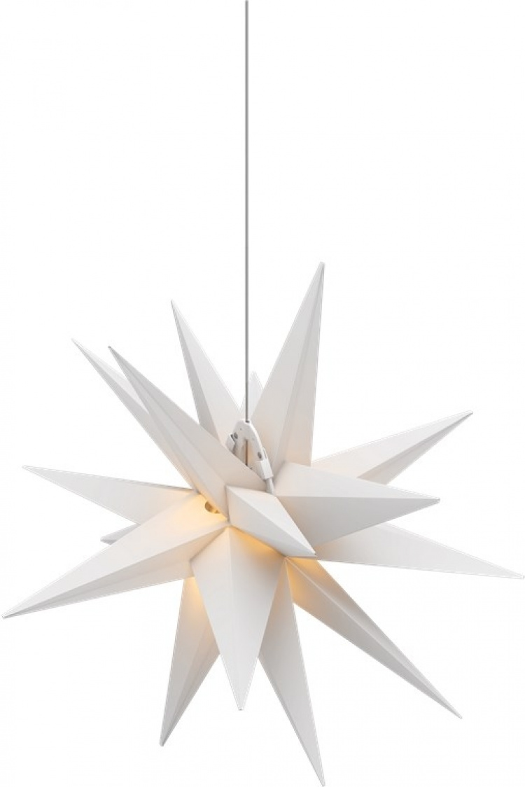Goobay LED kerstster 3D, Ø 56 cm, buiten transformator 4,5 V met timer en 18 punten, warm wit (3000 K), van weerbestendig kunststof (IP44), kabel 9,5 m