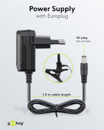 Goobay Led-loeplamp staand/klemmend, 6 W, zwart 480 lm, 100 mm glazen lens, 1,75x vergroting, 3 dioptrieën Goobay Led-loeplamp staand/klemmend, 6 W, zwart 480 lm, 100 mm glazen lens, 1,75x vergroting, 3 dioptrieën