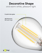 Goobay Filament LED-minibol, 4 W fitting E14, warm wit, niet dimbaar Goobay Filament LED-minibol, 4 W fitting E14, warm wit, niet dimbaar