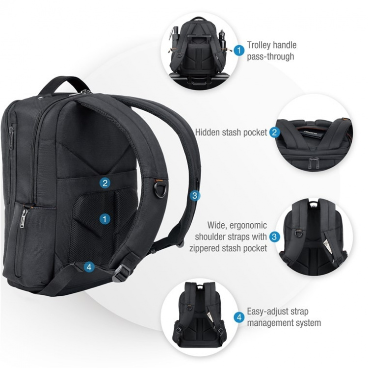 everki Studio Expandable ECO (EKP118E-ECO) Uitbreidbare laptoprugzak, tot 15 inch - gemaakt van plastic flessen