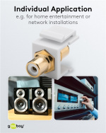 Goobay Keystone-module cinch/RCA 2 x cinch-bus, wit, verguld