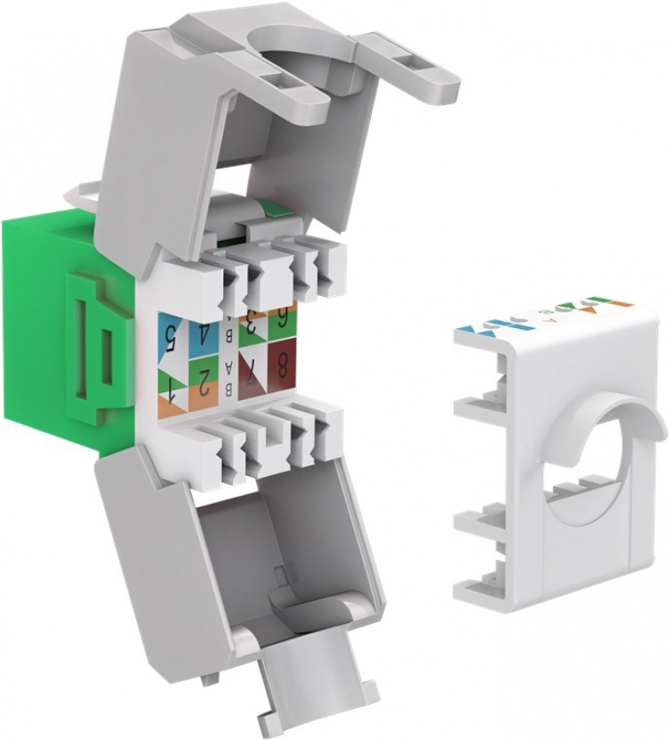 Goobay Keystone modul RJ45 CAT 6A, UTP 16,5 mm breedte, krokodillenklemmenstrook voor montage zonder gereedschap op IDC