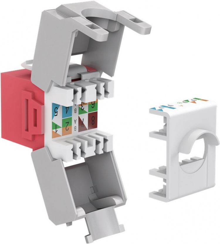 Goobay Keystone modul RJ45 CAT 6A, UTP 16,5 mm breedte, krokodillenklemmenstrook voor montage zonder gereedschap op IDC