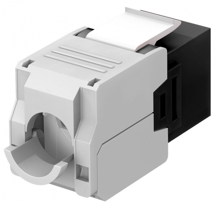 Goobay Keystone modul RJ45 CAT 6A, UTP 16,5 mm breed, krokodil-type, klemmenstrook voor montage zonder gereedschap op IDC