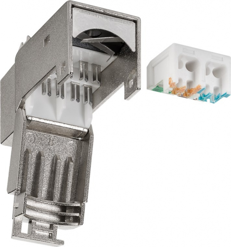 Goobay Keystone modul RJ45 CAT 6, STP, 250 MHz 17,0 mm breed, krokodil-type, klemmenstrook voor montage zonder gereedschap op IDC, snap-in systeem Goobay Keystone modul RJ45 CAT 6, STP, 250 MHz 17,0 mm breed, krokodil-type, klemmenstrook voor montage zonder gereedschap op IDC, snap-in systeem