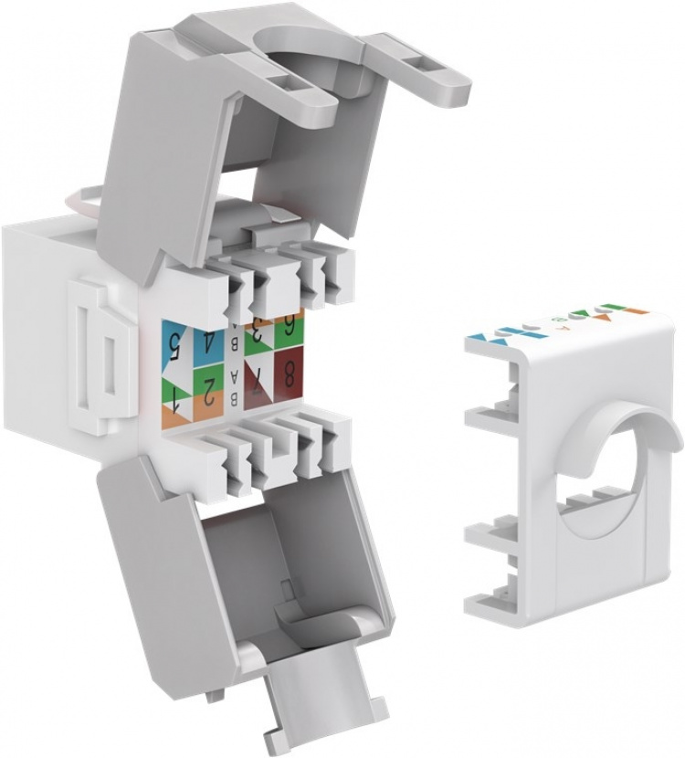 Goobay Keystone modul RJ45 CAT 6A, UTP 16,5 mm breedte, krokodillenklemmenstrook voor montage zonder gereedschap op IDC