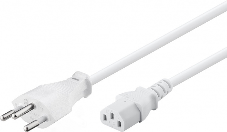 Goobay Koud apparaat kabel Zwitserland, 2 m, Wit Zwitserse stekker (type J, SEV 1011) > apparaatcontactdoos C13 (koude apparaataansluiting) Goobay Koud apparaat kabel Zwitserland, 2 m, Wit Zwitserse stekker (type J, SEV 1011) > apparaatcontactdoos C13 (koude apparaataansluiting)