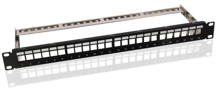 Goobay 19 inch (48,3 cm) Keystone patchpanel (1 U) incl. 24x CAT-6-modules (UTP)