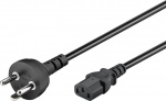 Goobay IEC-kabel Denemarken type K, 2 m, zwart Denemarken stekker (Type K, IEC 60906-1) > C13 apparaatcontactdoos (IEC-stekker)