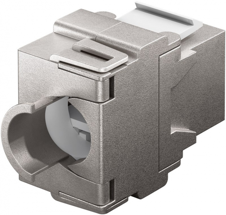 Goobay Keystone modul RJ45 CAT 6A, STP 17,1 mm breed, Typevlinder, Klemmenstrook voor IDC-montage (zonder gereedschap)