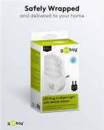 Goobay LED nachtlampje met bewegingsmelder koud wit, 120° detectie, 5 m bereik, voor binnenshuis (IP20)
