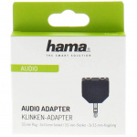 HAMA Adapter Audio 2x3.5mm- 3.5mm 2xHona-Hane Svart