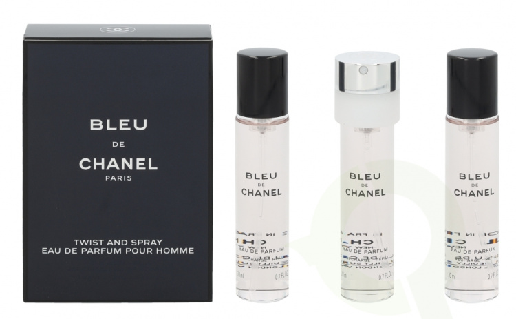 Chanel Bleu De Chanel Pour Homme Giftset 60 ml, 3x Edp Spray 20ml Refill - Travel Sprays